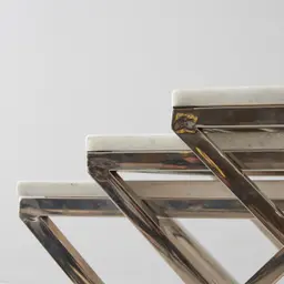 Belle White Marble Nested Side Tables 