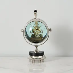 Magnified Maritime Silver Table Clock 