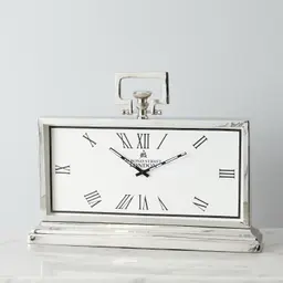Deco Aluminium Nickel Table Clock