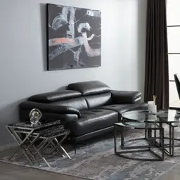 Belle Black Marble Nested Side Table 