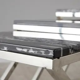 Belle Black Marble Nested Side Table 
