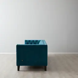 Vogue Peacock Blue Velvet 3-Seater Sofa 