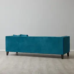 Vogue Peacock Blue Velvet 3-Seater Sofa 