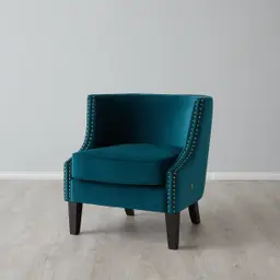 Vogue Peacock Blue Velvet Occasional Chair 