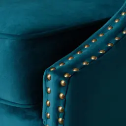 Vogue Peacock Blue Velvet Occasional Chair 