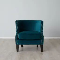 Vogue Peacock Blue Velvet Occasional Chair 