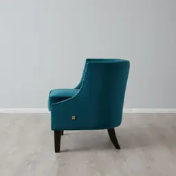 Vogue Peacock Blue Velvet Occasional Chair 