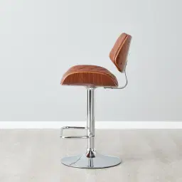 Pazin Brown Vegan Leather Bar Stool