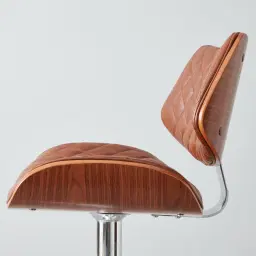 Pazin Brown Vegan Leather Bar Stool