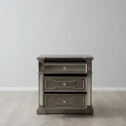 Solitude Antique Silver Bedside Table