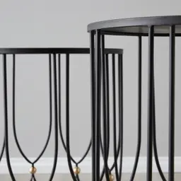 Cosmic Mirror Side Tables - Black Iron Frame