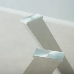 Jutta Glass 120cm Dining Table - Stainless Steel Legs