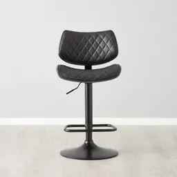 Cres Black Vegan Leather Bar Stool