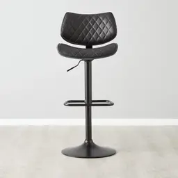 Cres Black Vegan Leather Bar Stool