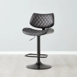 Cres Black Vegan Leather Bar Stool