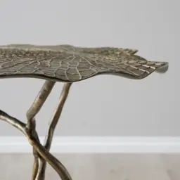 Dhara Antique Brass Finish Leaf Side Table