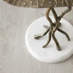 Dhara Antique Brass Finish Leaf Side Table