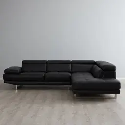 Aster Black Modular Right Chaise Lounge 