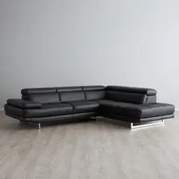 Aster Black Modular Right Chaise Lounge 