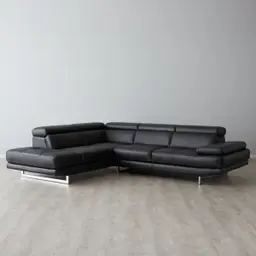 Aster Black Modular Left Chaise Lounge 