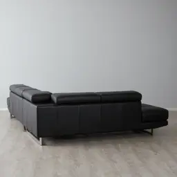 Aster Black Modular Left Chaise Lounge 