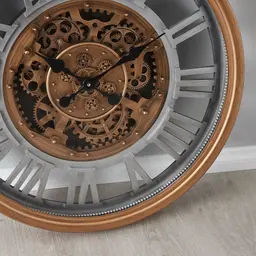 Franz Antique Brass Finish Round Clock 