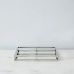 Celia Rectangular Stainless Steel Mirror Tray