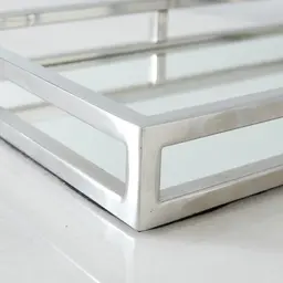 Celia Rectangular Stainless Steel Mirror Tray