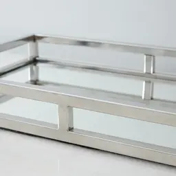 Celia Rectangular Stainless Steel Mirror Tray