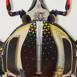 Rhino Beetle Framed Paper Collage
