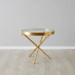 Sandringham Gold Side Table - Glass Top