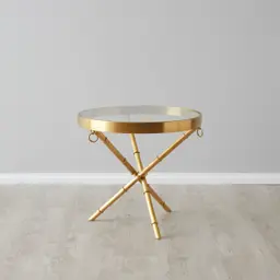 Sandringham Gold Side Table - Glass Top