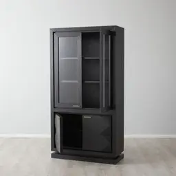 Xandra Black Oak Veneer Cabinet