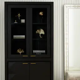 Xandra Black Oak Veneer Cabinet