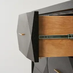 Xandra Black Oak Veneer Dining Cabinet