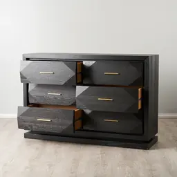 Xandra Black Oak Veneer Dining Cabinet