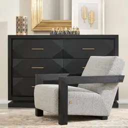 Xandra Black Oak Veneer Dining Cabinet