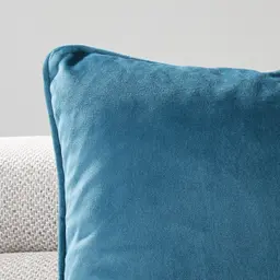 Remi Ocean Blue Velvet Cushion