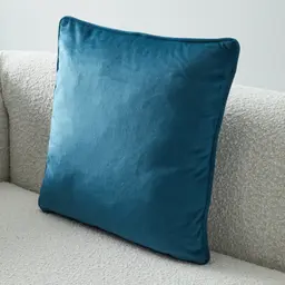 Remi Ocean Blue Velvet Cushion