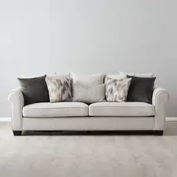 Laurie Ash Grey Fabric 3-Seater Sofa