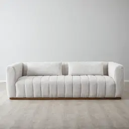 Storme Murmur White Fabric 3-Seater Sofa