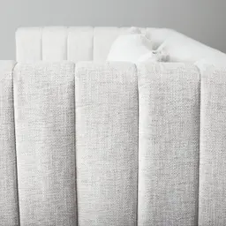 Storme Murmur White Fabric 3-Seater Sofa