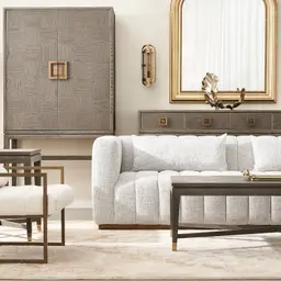 Storme Murmur White Fabric 3-Seater Sofa