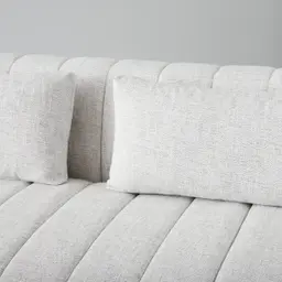 Storme Murmur White Fabric 3-Seater Sofa