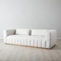 Storme Murmur White Fabric 3-Seater Sofa