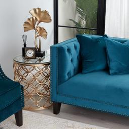 Cody Champagne Gold Glass Side Table