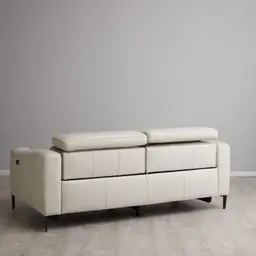 Bruce Cream Leather 3-Seater Electric Recliner 