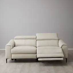 Bruce Cream Leather 3-Seater Electric Recliner 