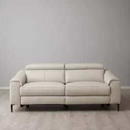 Bruce Cream Leather 3-Seater Electric Recliner 