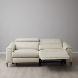 Bruce Cream Leather 3-Seater Electric Recliner 